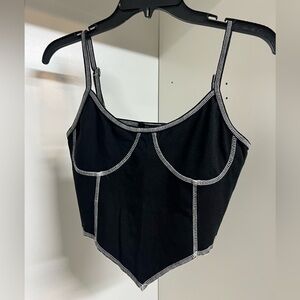 Forever 21 Black Tank Top with White Trim